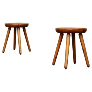 Paire de tabourets en pin